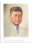 Norman Rockwell Signed Lithograph of John F. Kennedy -- Appeared as the Cover of ''The Saturday Evening Post'' in 1960